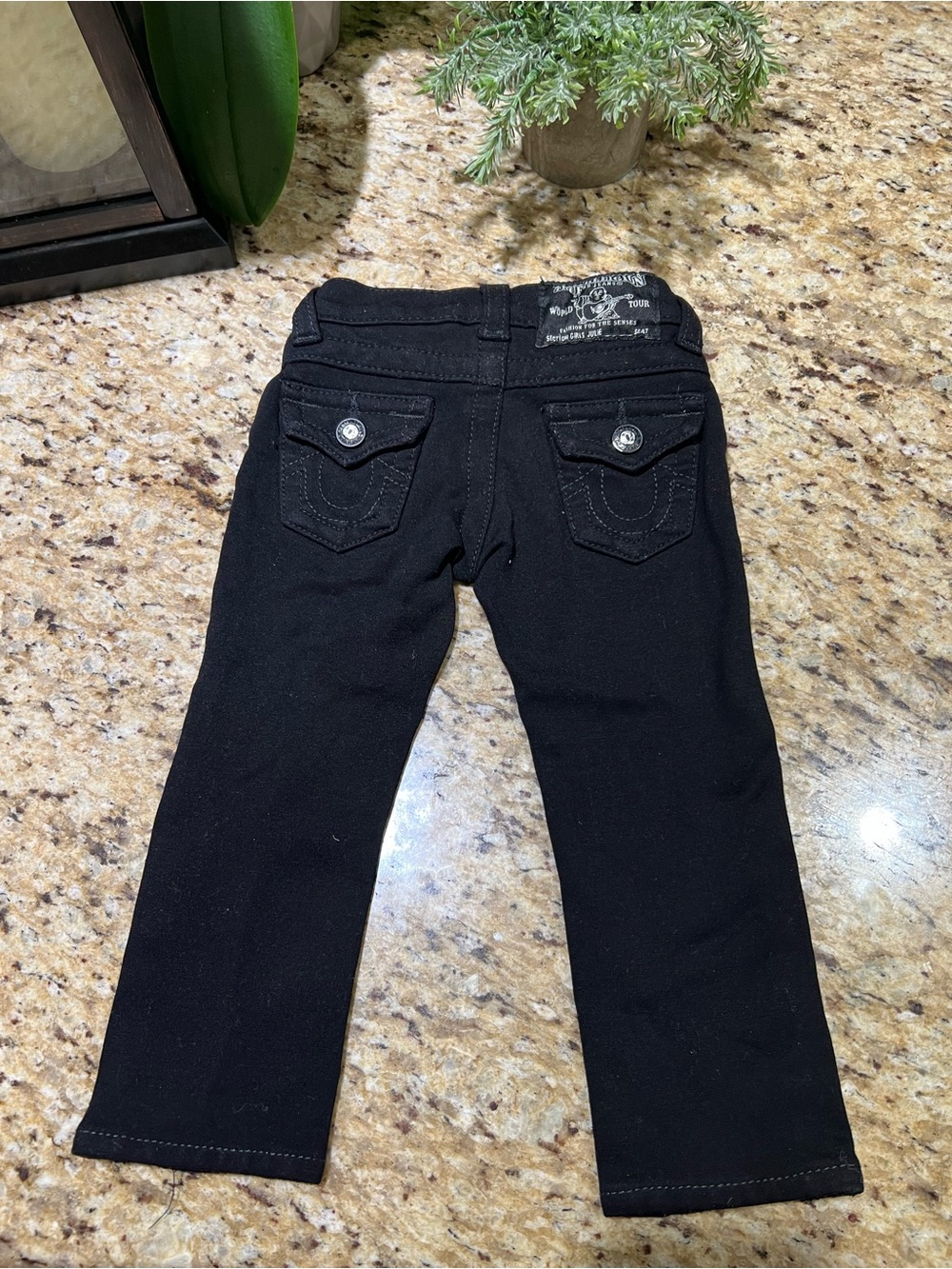 True Religion Black Girls' Julie Skinny Leg/Legging Stretchy Jeans 2T